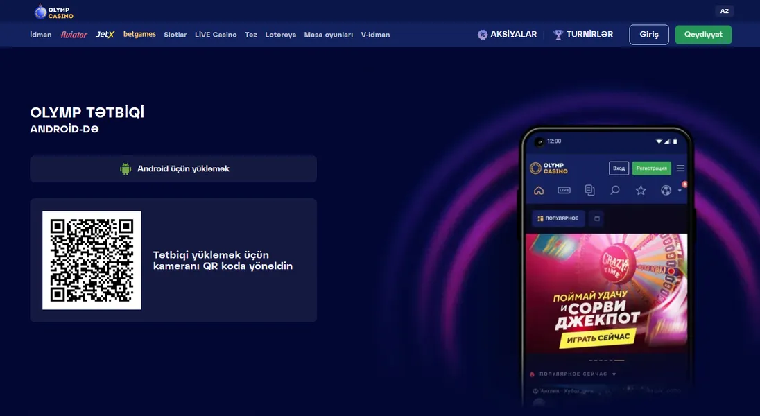 Android üçün Olymp Casino proqramını necə yükləmək olar?